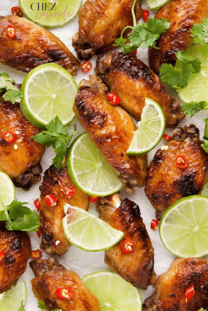 Chez Lalonde Lemongrass Chicken Wings with lime and thai chili