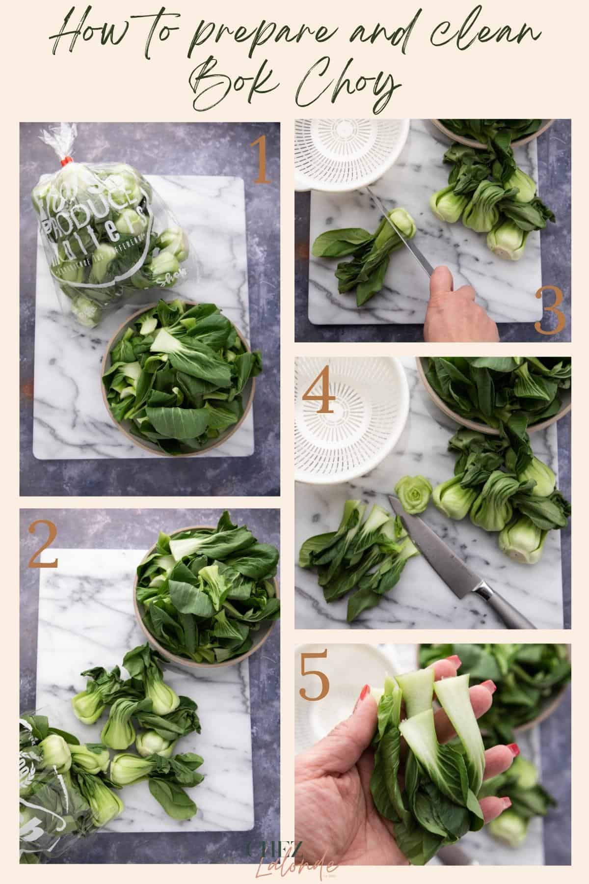 Chez Lalonde - A step-by-step instruction on how to clean and prepare Bok Choy for Taiwanese Spicy beef noodle soup. 