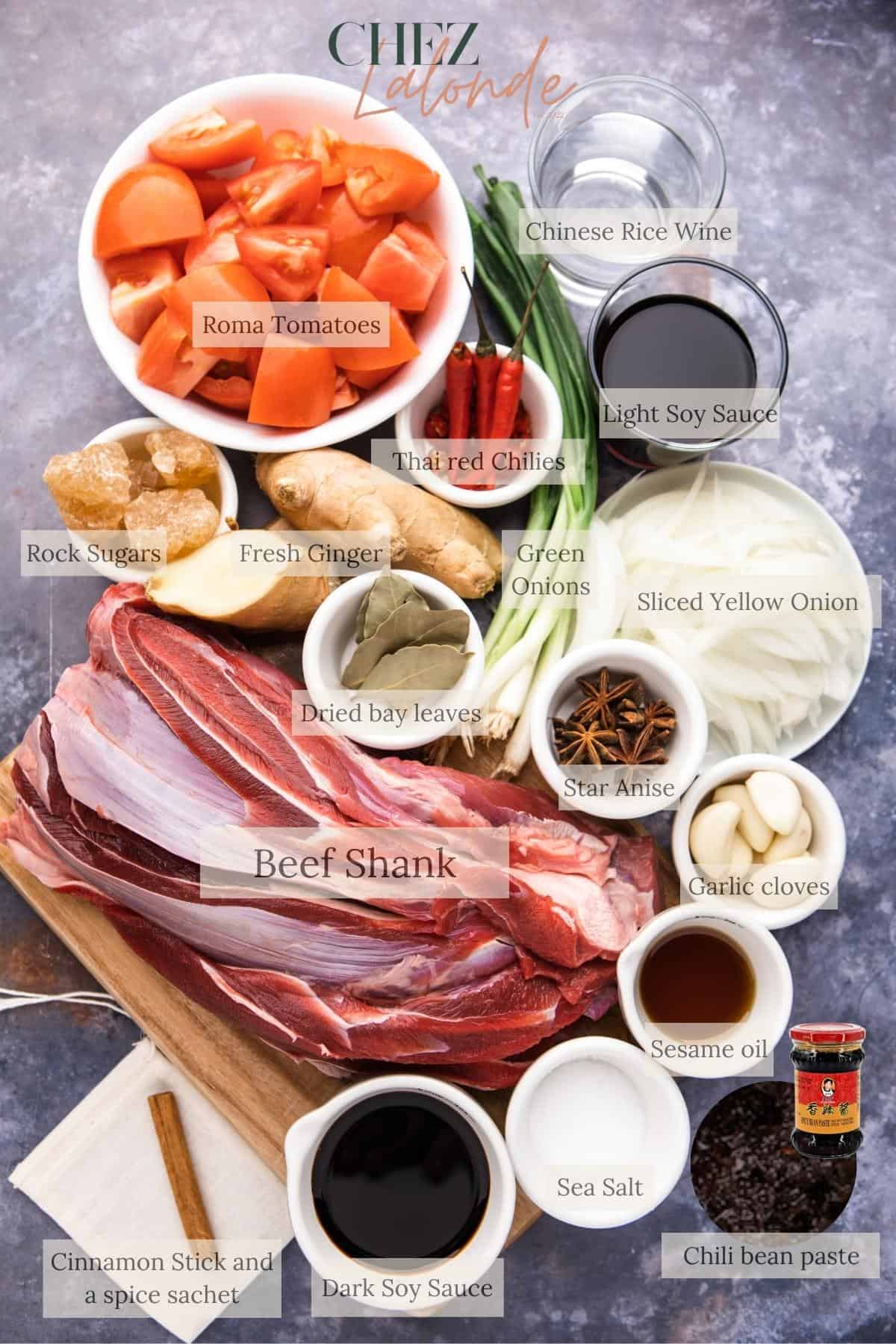 Taiwanese spicy beef noodle soup ingredients list