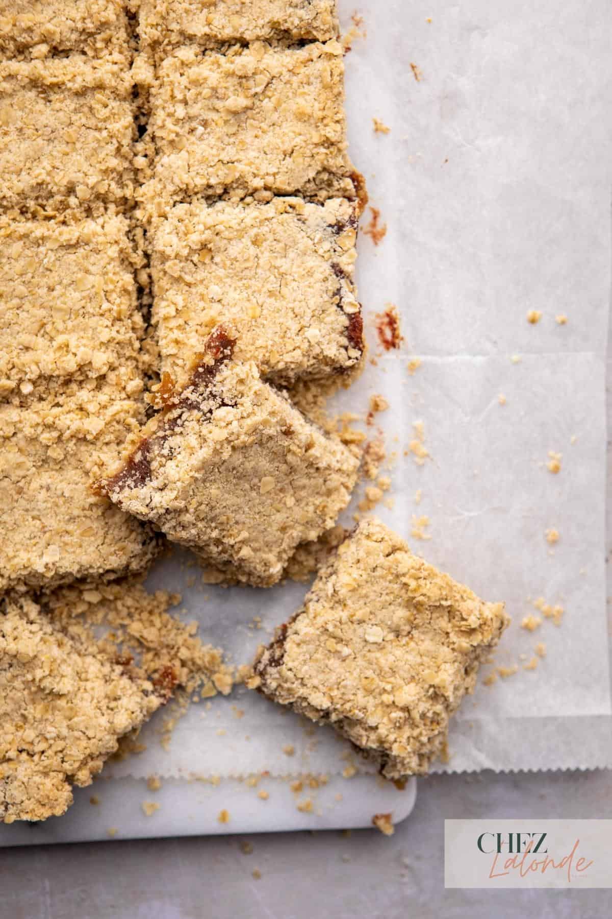 A picture of baked date squares.