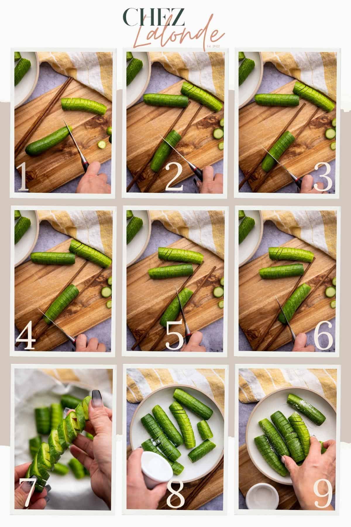 9 steps on how to prep Asian cucumber salad with baby cucumbers