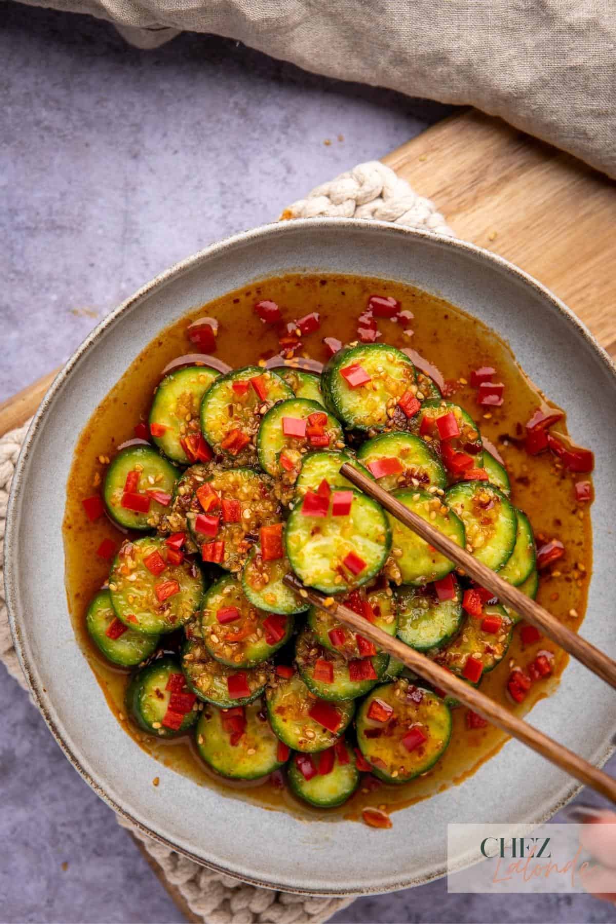 Din Tai Fung Style Persian Cucumber Asian salad.