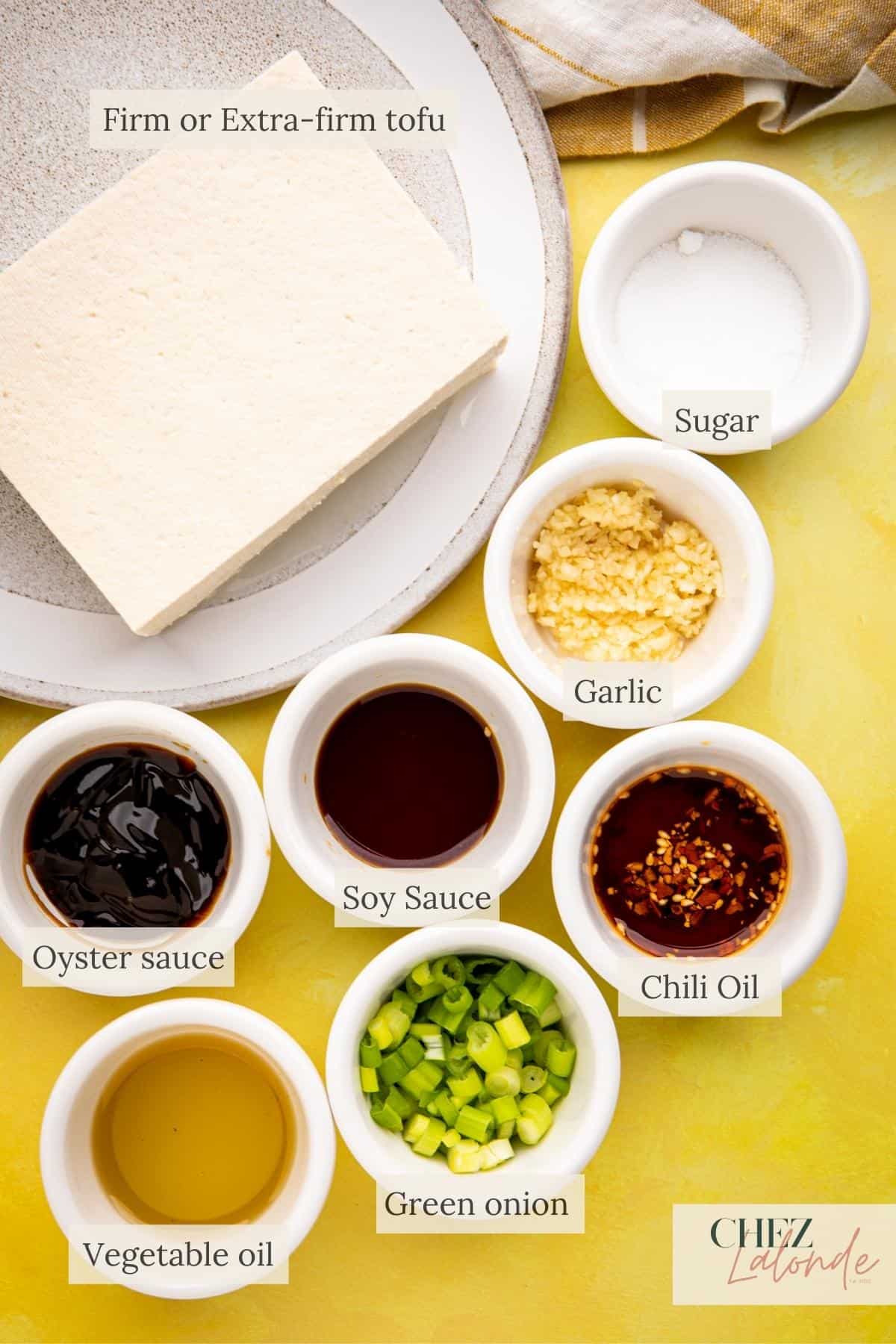 Sauce ingredient list of Crispy air fryer tofu with panko and Asian garlic sauce recipe