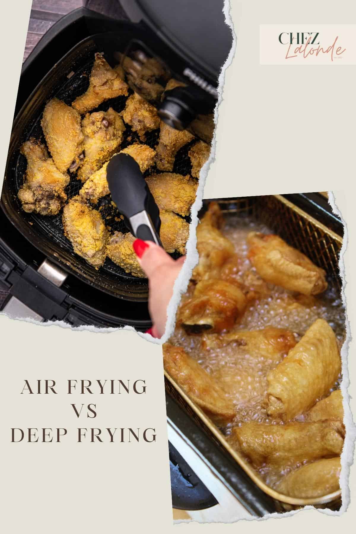 Showing my readers the differences between air frying and deep frying.