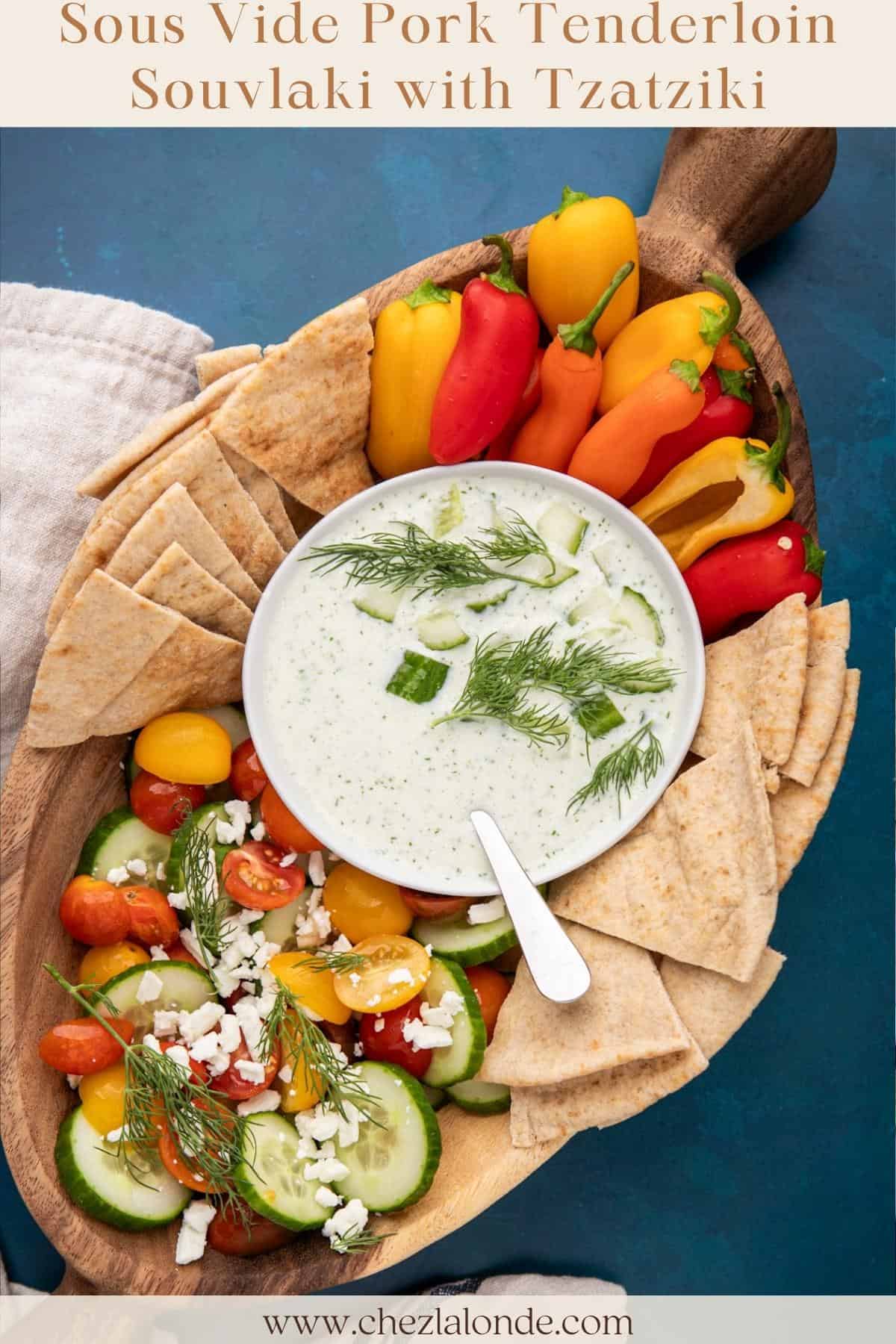 Sous Vide Pork Tenderloin Souvlaki with Tzatziki