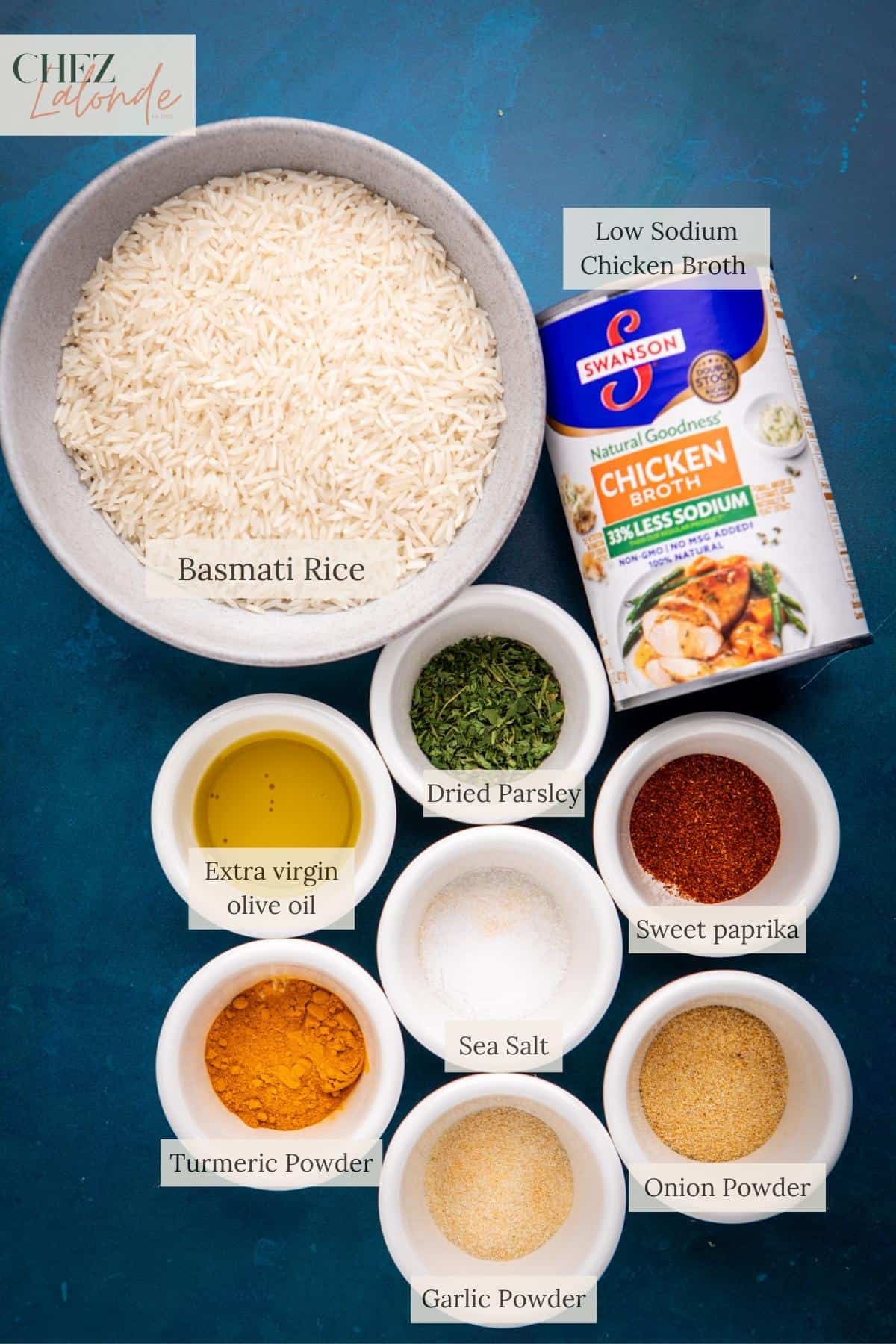 Mediterranean Yellow Rice ingredient list. 