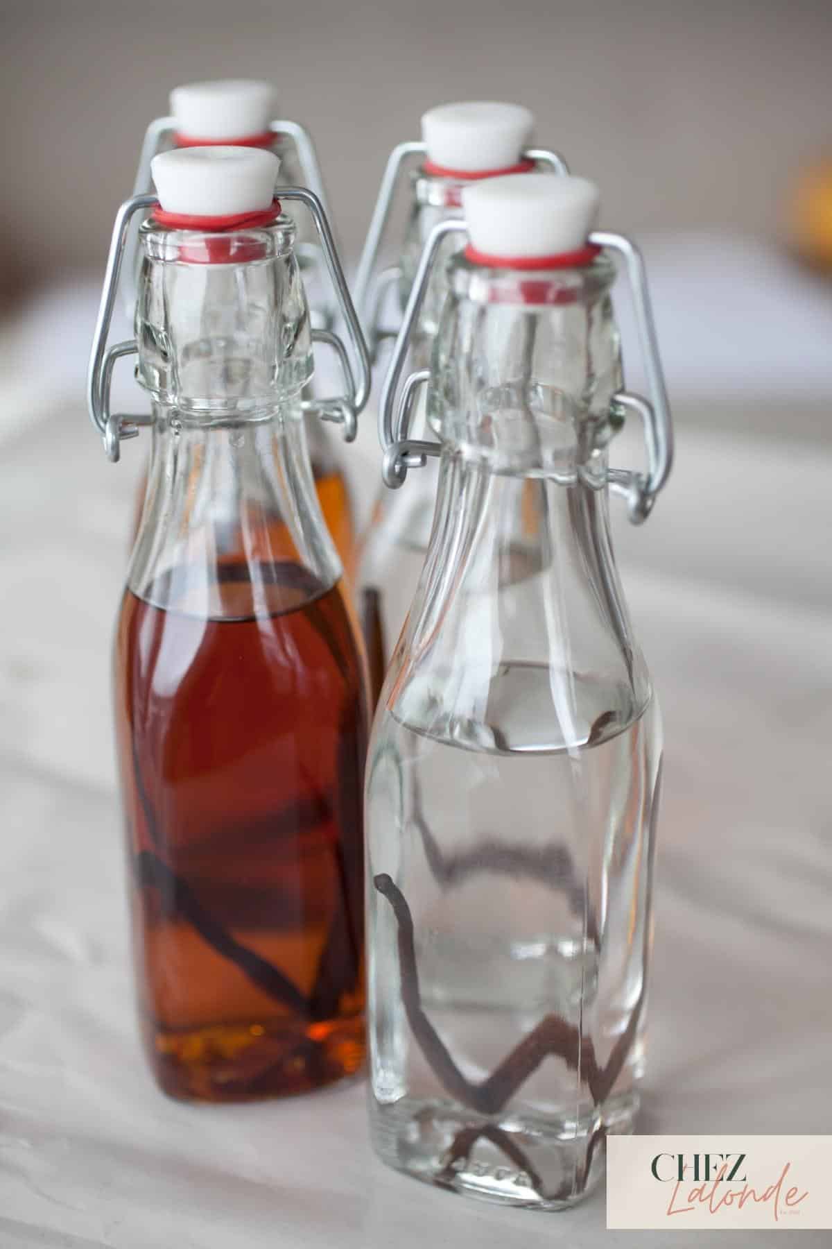 Traditional way to infuse and make vanilla extract.