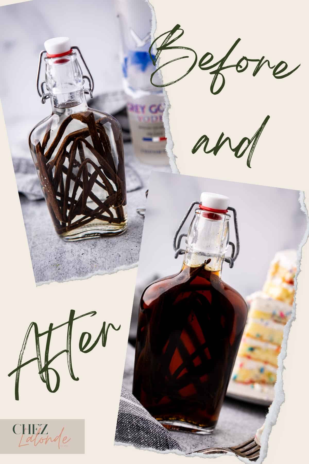 Before and after vanilla extract.