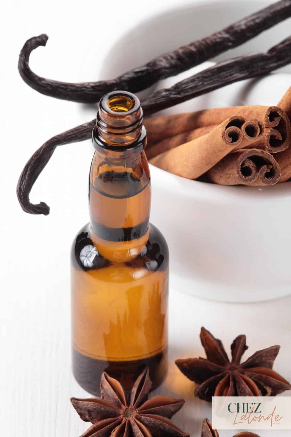 Vanilla extract made with different spices. 