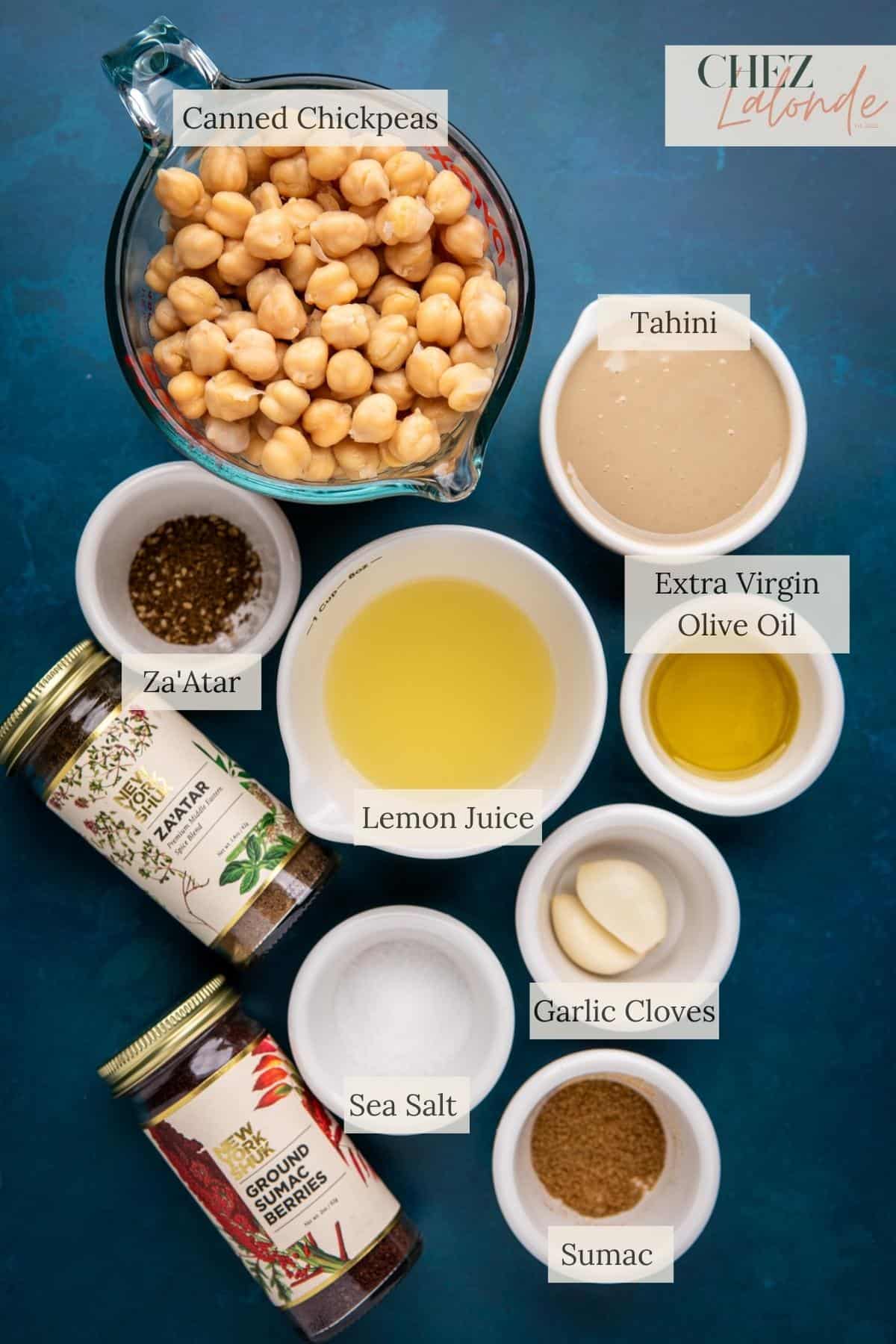 A list of Hummus ingredients. 