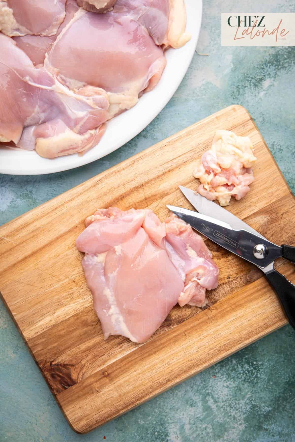 This is what the chicken thigh suppose to look like after cleaning and trimming.