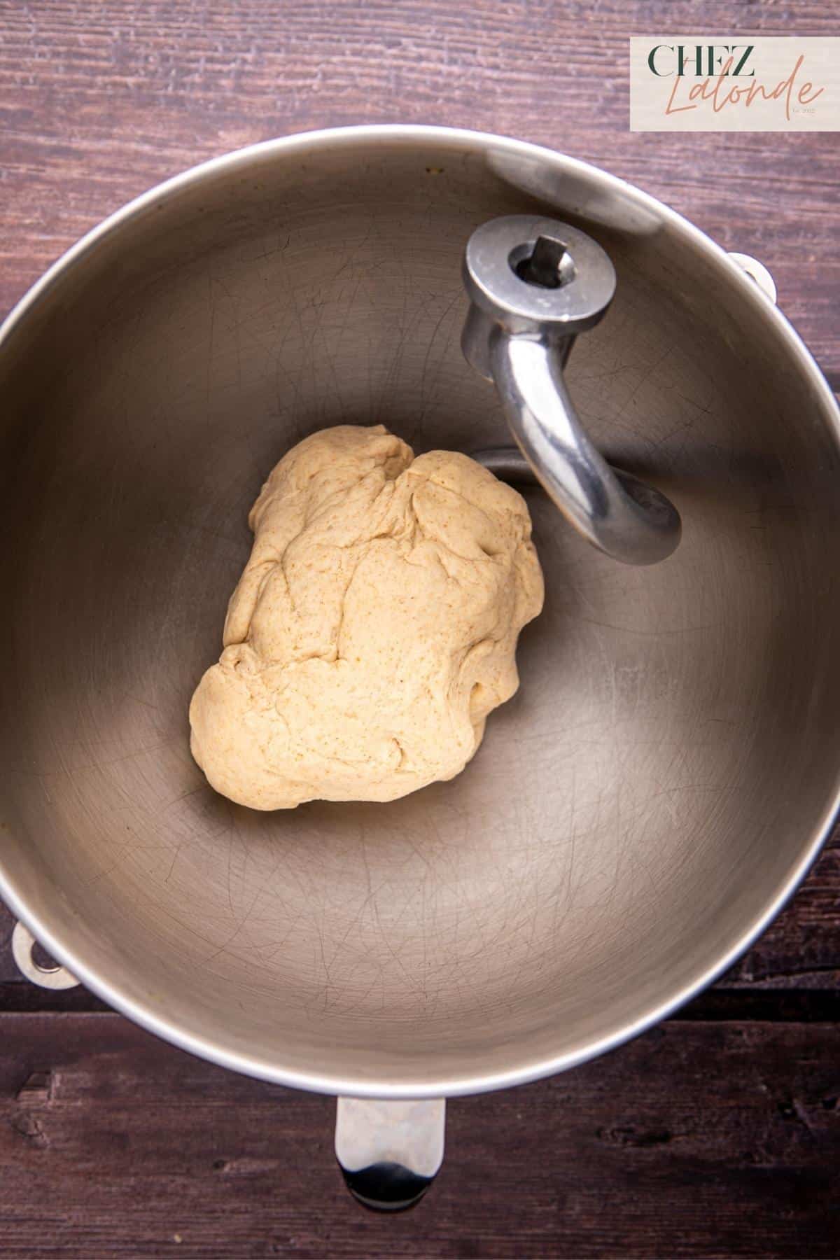 knead at medium-high speed (Speed setting at 6 to 8) for 5 to 8 minutes until smooth.