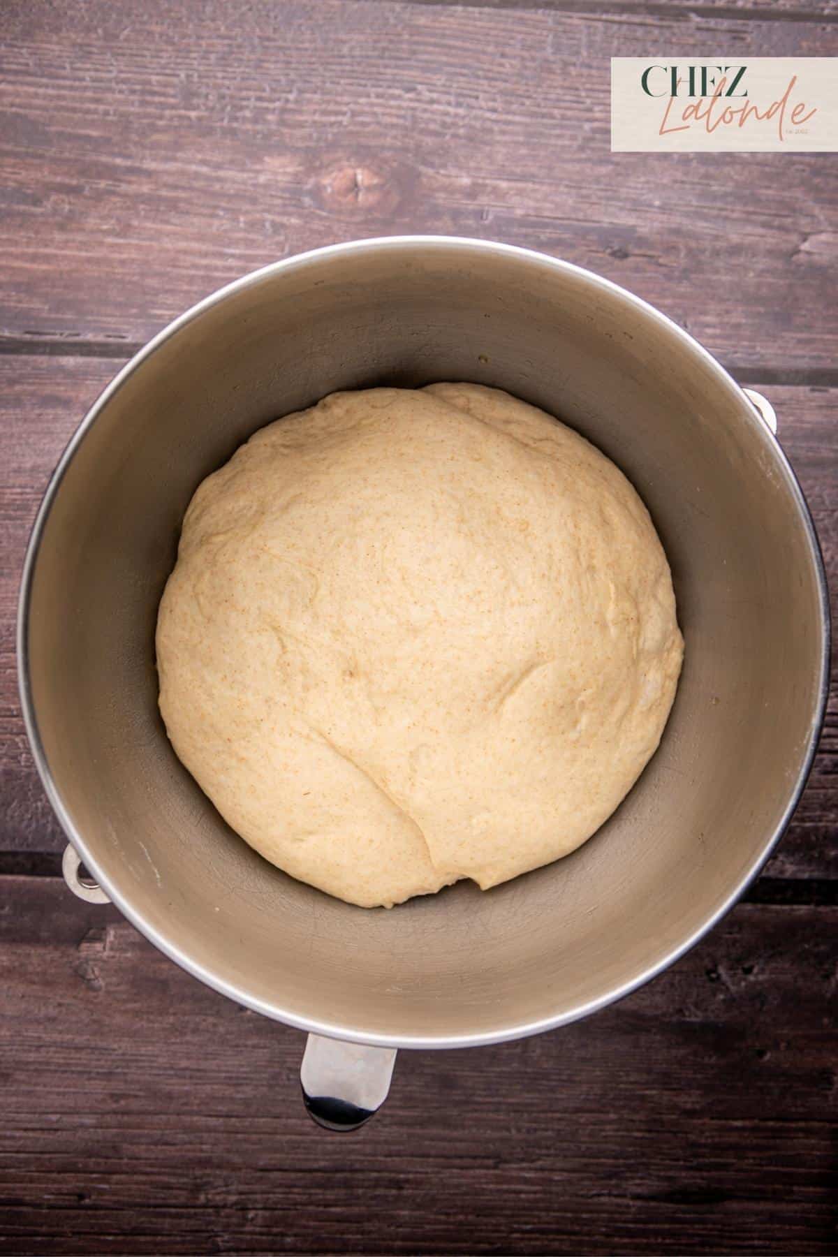 Once the 1st proof is complete, the dough should have doubled. 