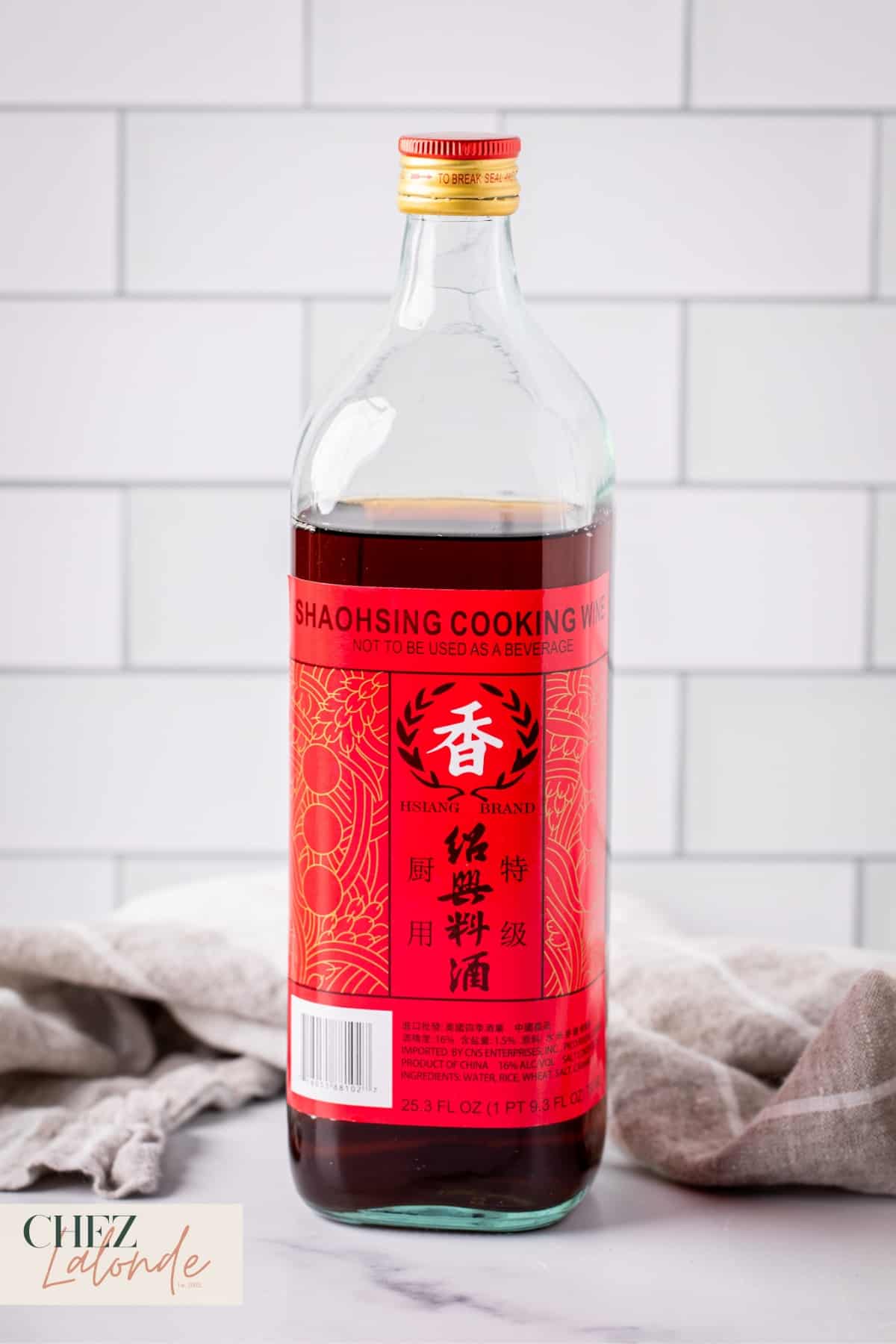 A bottle of Shaoxing Cooking Wine. 